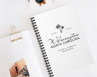 Wilmington Notebook, Wilmington School Supplies, Wilmington NC Gift Ideas, Elegant Spiral Notebook, UNCW Notebook, Beach Student Supplies
