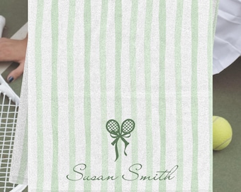 Personalisiertes Tennistuch, benutzerdefiniertes Namens-Tennis-Handtuch, elegantes Tennis-Handtuch, Tennis-Trainer-Geschenk, individuelles Tennis-Geschenk, Tennis-Liebhaber-Geschenk,