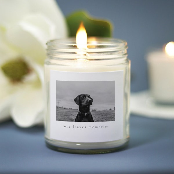 Custom Pet Memorial Candle, Pet Remembrance Gift, Your Pet's Photo, Dog Sympathy Gift, Pet Memorial Candle, Dog Remembrance, Pet Sympathy