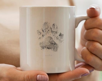 Custom Pet Mug, Dog Mug, Dog Paw Gift, Dog Lover Gift, Pet Remembrance Gift, Pet Loss Gift, Dog Mom Gift, Dog Dad Gift, Fathers Day Gift