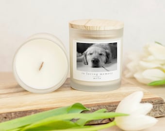 In Memory of Dog, Custom Pet Memorial Candle, Pet Remembrance Gift, Your Photo, Dog Sympathy Gift, Pet Memorial Candle, Dog Remembrance
