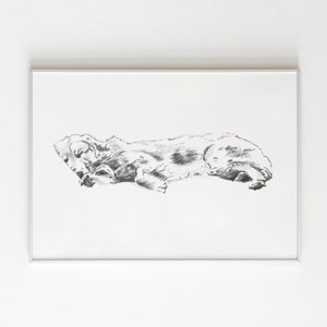 Golden Retriever Printable, Black and White Dog Art, Dog Art Print, Instant Download, Pet Remembrance Gift,Dog Sympathy Gift,Dog Remembrance