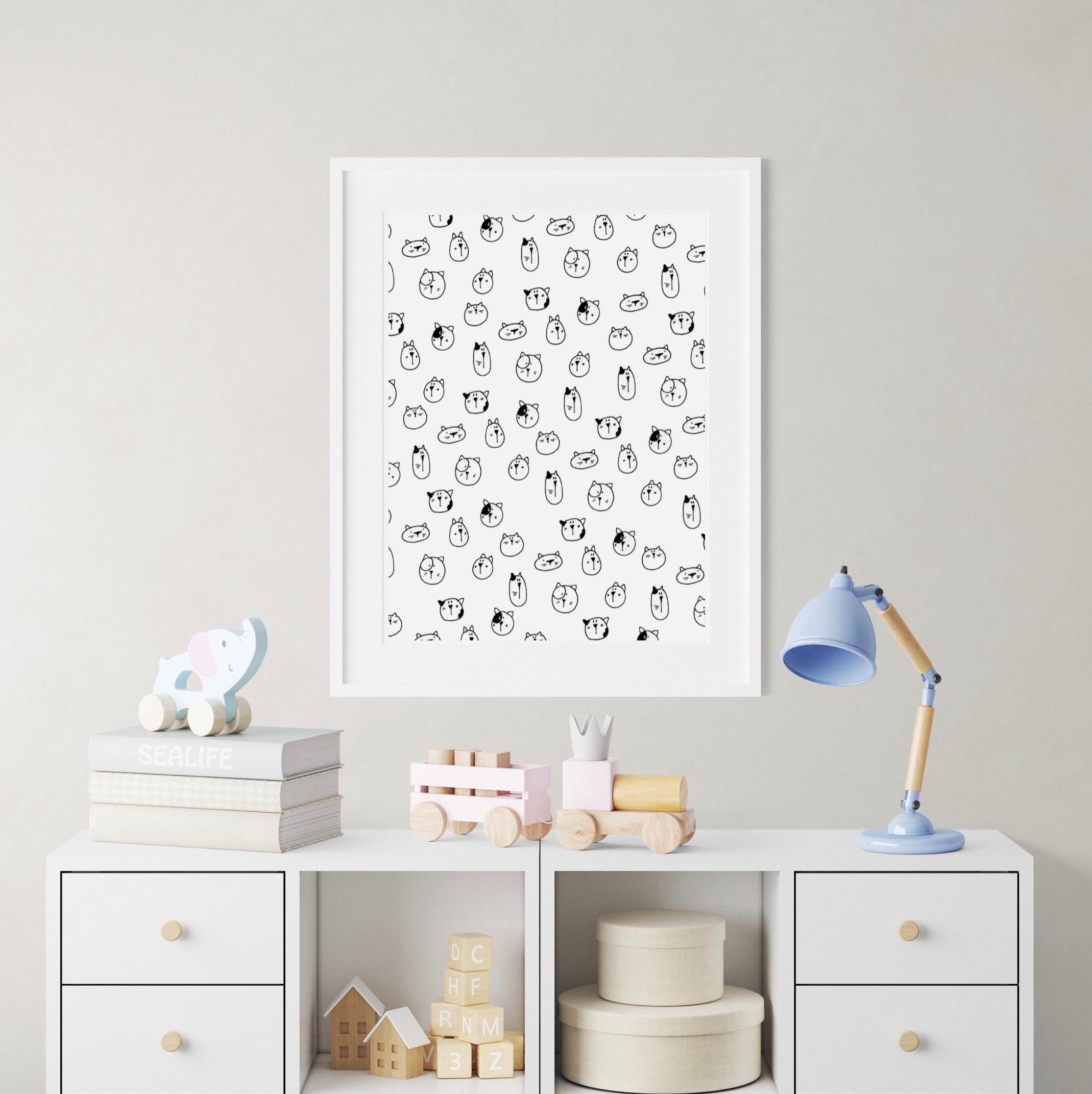 Printable Nursery Wall Art | Black and White Nursery Art | Minimalist ...