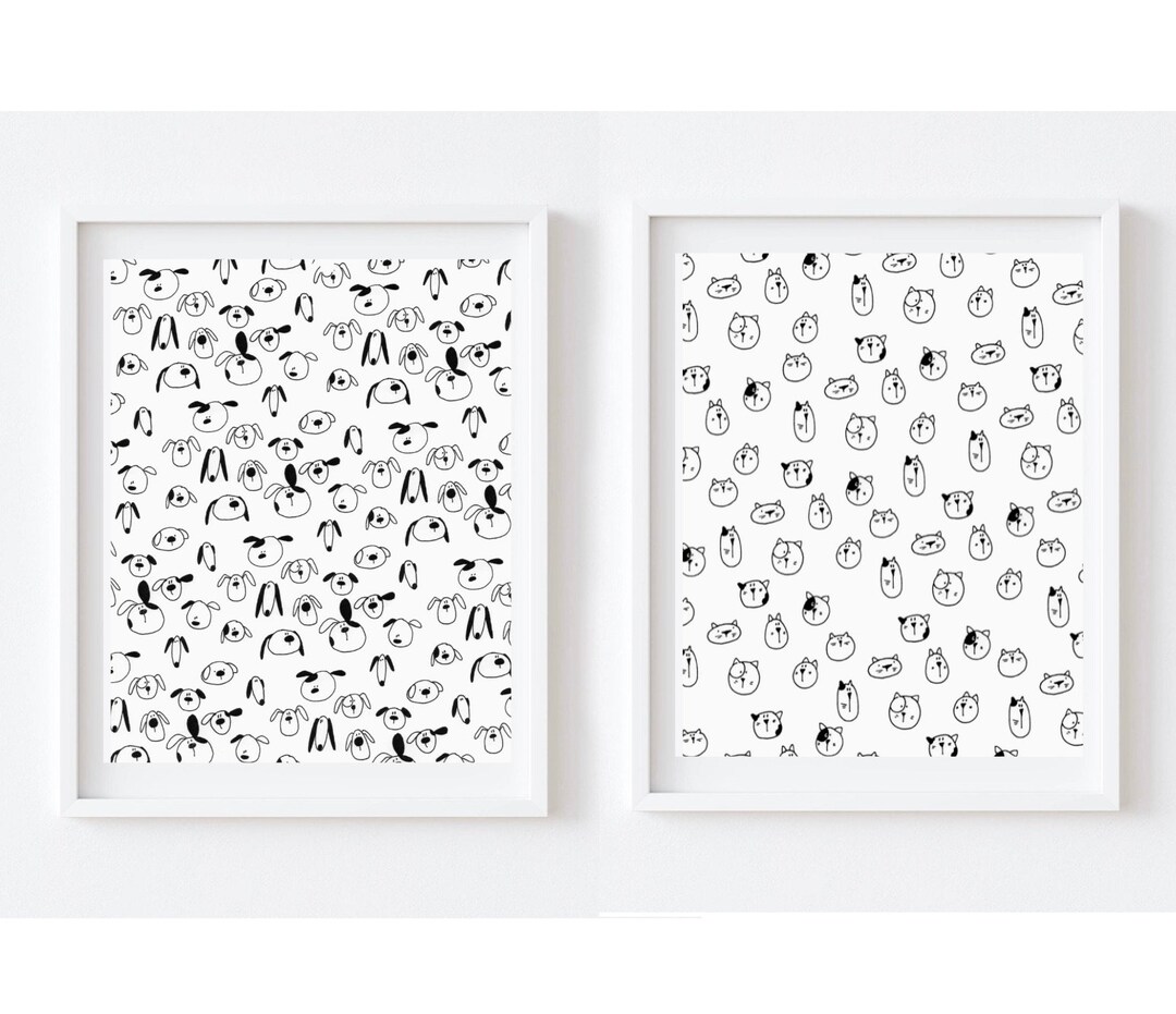 Printable Nursery Wall Art Set Black and White Nursery Art Minimalist