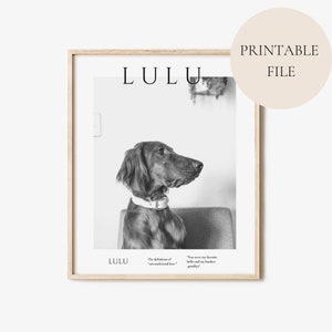 Personalized Digital Pet Portrait Magazine | Custom Pet Art | Unique Pet Gift | Printable Pet Portrait | Instant Download | Pet Loss Gift