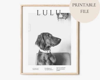 Personalisiertes Digitales Haustier Porträt Magazin | Haustier Kunst | Einzigartiges Haustier Geschenk Tierportrait | Sofortdownload | Haustier Verlust Geschenk