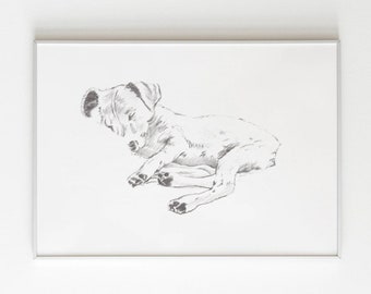 Black and White Dog Art, Dog Art Print, Instant Download, Dog Art Printable, Pet Remembrance Gift, Dog Sympathy Gift, Dog Remembrance