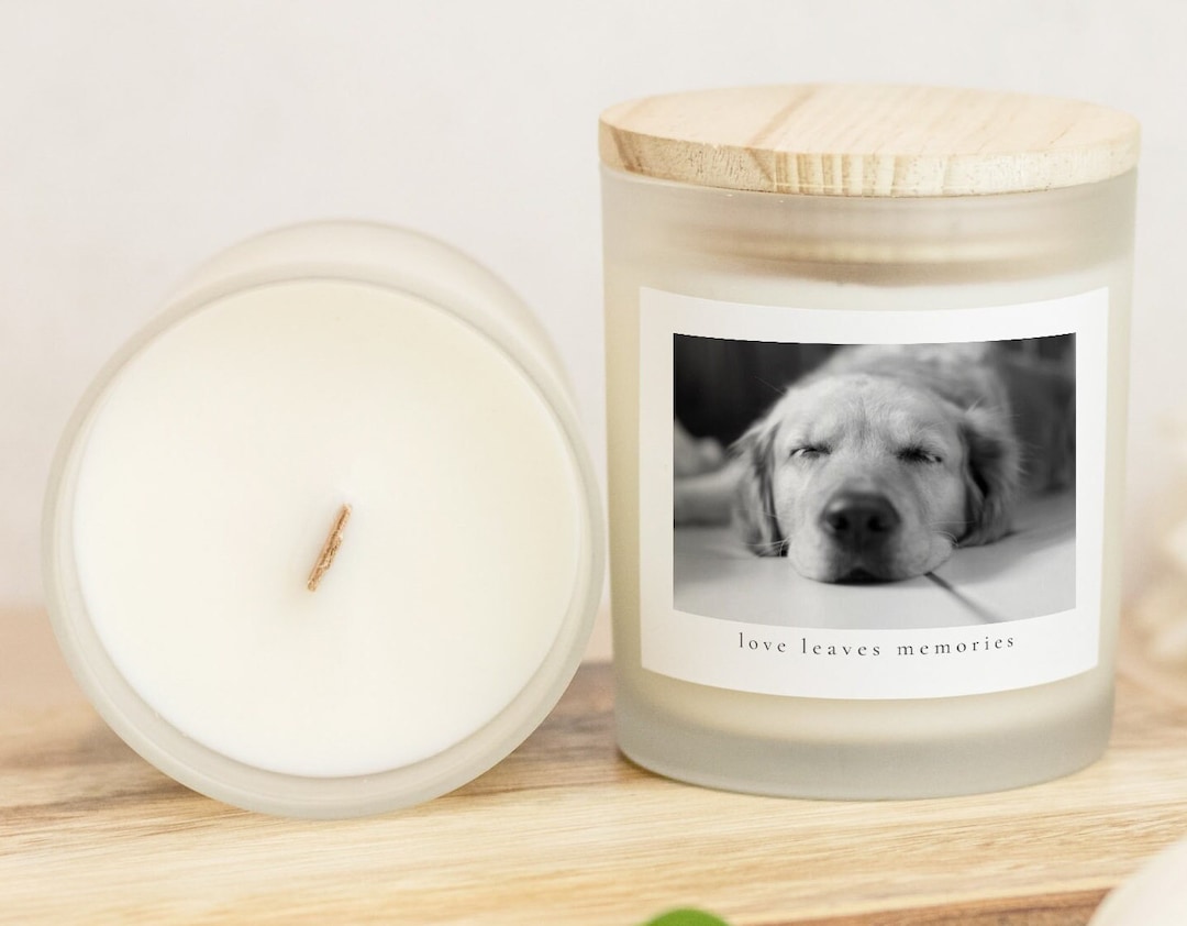 Custom Pet Memorial Candle, Pet Remembrance Gift, Your Pet's Photo, Dog