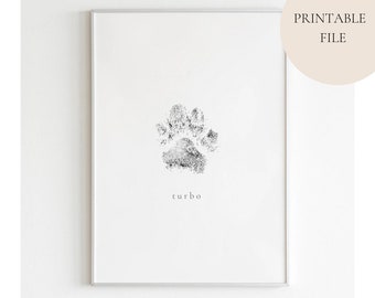Benutzerdefinierte Haustier Sympathie Geschenk, echte Pfote Ihres Hundes, Sofort Download, Haustier Erinnerung, Hund Sympathie Geschenk, Hund Erinnerung, Vatertag