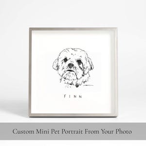 Custom Pet Portrait | Mini Dog or Cat Drawing | Mother's Day Gift |Personalized Pet Memorial Gift Bild 1