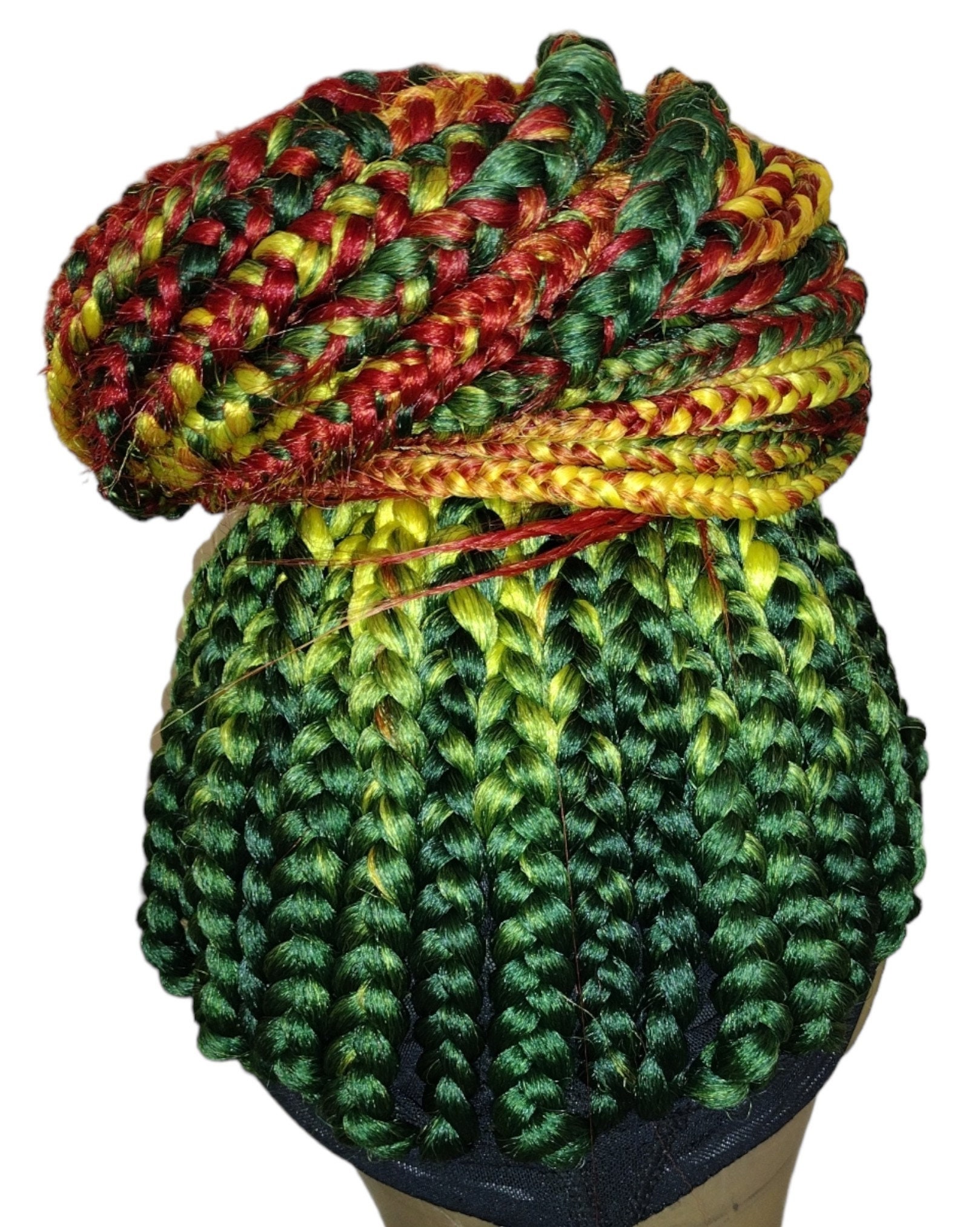 Braided Wig Headband Wigs Box Braid With Headband Attached Etsy