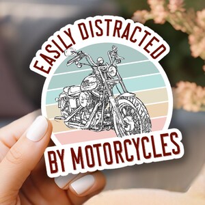 Easily Distracted By MOTORCYCLES sticker,  Motorcycle Stickers, Motorbike Decal, Motocross Stickers, Dirt Bike Decals, Offroad Vinyl Decals