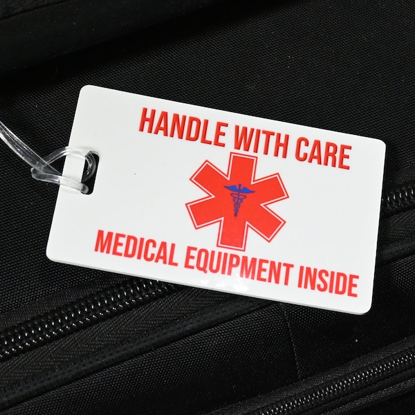 Medical Equipment Inside luggage Tags with your name & contact details or  qr code option  :  shipped FREE to USA addresses