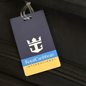 Royal Caribbean International Cruise Ship Luggage Bag Tags with your name & contact details or with qr code option ,shipped free to USA