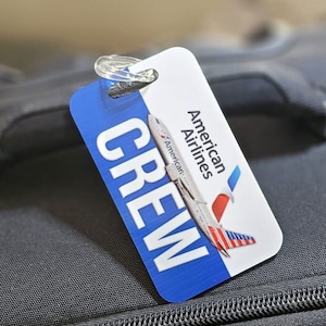 Étiquettes à bagage American Airlines CREW, expédiées gratuitement - choisissez le logo ou avec le logo ou étiquettes de bagage B737, A320, B777, B787