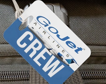 GOJET CREW Luggage Tags with your name and contact details... qr code option... , shipped free to USA  addresses