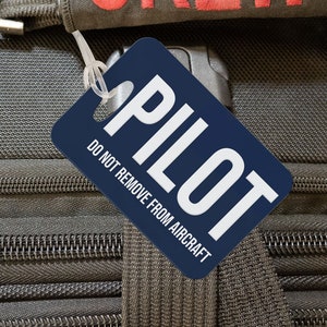 PILOT flight crew Luggage Tags, red or blue, shipped FREE