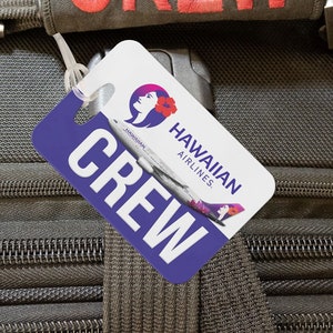 Hawaiian Airlines  CREW Luggage Tags, shipped free - choose logo or B717 A330 A320 bag tags