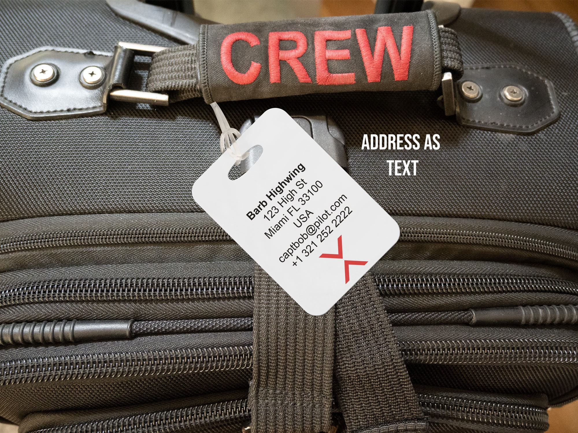 JXS Crew Luggage Tags With Your Name and Contact Details Qr