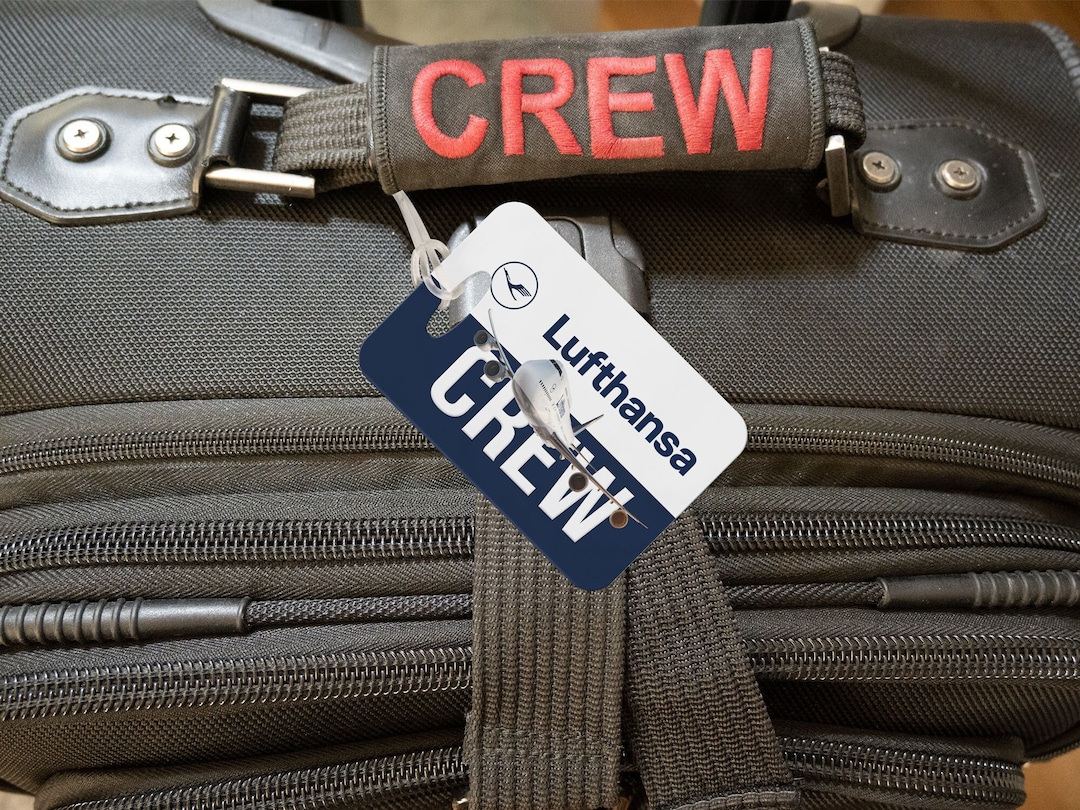 Lufthansa Airlines CREW Luggage Bag Tags With Your Name Contact