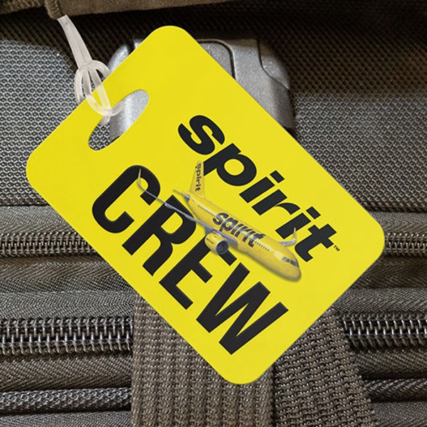 Spirit Airlines Crew Luggage tag,  bag tags, for Pilots and Flight Attendants - Ships FREE to USA addresses