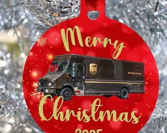 UPS Delivery Driver and Truck Drivers  Merry Christmas / Happy Holidays Ornament / Happy Hannukah  Xmas Decor ships FREE to USA address.