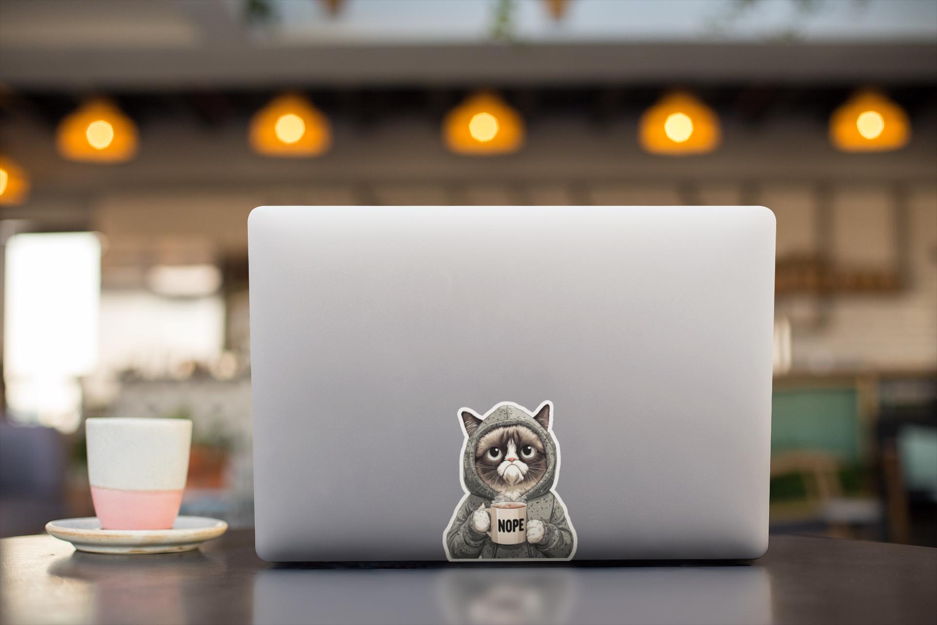 Work Sign Grumpy Cat Nope Grumpy Cat Sticker , Fun Sticker, Office Meme, Animals at Work ...