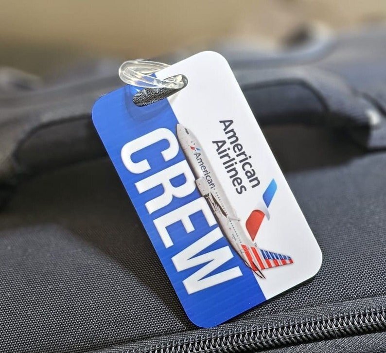 aa american airlines crew baggage luggage tag, for american airlines pilots, cabin crew, flight attendants a320 tag, b787 b777 b737