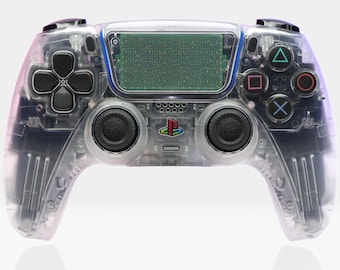 Crystal Clear PS5 Controller by Killscreen, Transparent Retro DualShock Style PlayStation 5 Controller, Competition Ready, New in Box