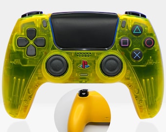 Custom PS5 Controller DS4 Lemon Yellow | Retro DualShock 4 Style DualSense by Killscreen | Gamer Gift | Pro Esports Controller