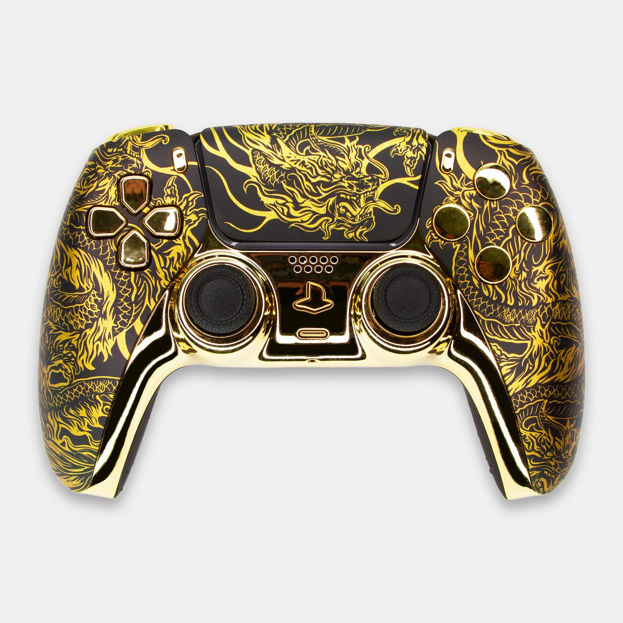 White/golden PS5 PRO Custom UN-MODDED Controller Exclusive 