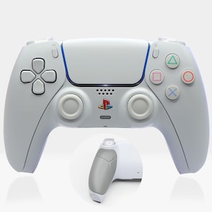 Mando PSone White MKII Retro PS5 / Killscreen DualSense con Pro Grip / Diseño clásico para esports y juegos competitivos de PlayStation 5