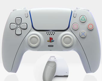 PSone White MKII Retro PS5 Controller | Killscreen DualSense with Pro Grip | Classic Design for Esports & Competetive PlayStation 5 Gaming