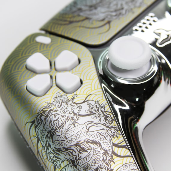 Silver Dragon PS5 Controller Sony X Killscreen Custom Modded