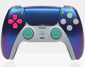 Aurora KX PS5 Controller Killscreen Cyberpunk Custom DualSense | Hologram Iridescent Sony PlayStation 5 Gaming Controller