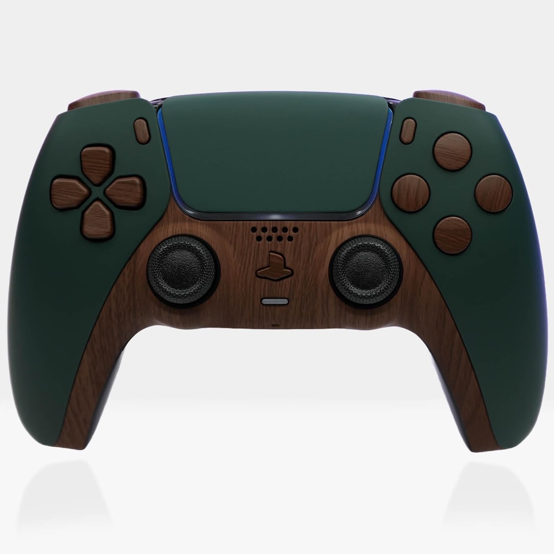 Ironwood PS5 Controller – Forest Green Woodgrain Dualsense by Ironwood PS5 Controller – Forest Green Woodgrain Dualsense by