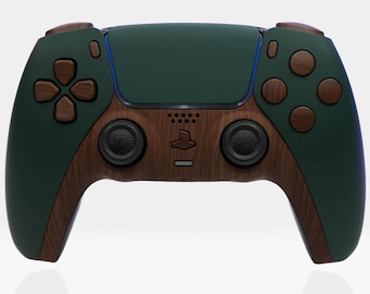 Ironwood PS5 Controller – Forest Green Woodgrain DualSense by Killscreen | Custom PlayStation 5 Pro Controller for True Adventurers