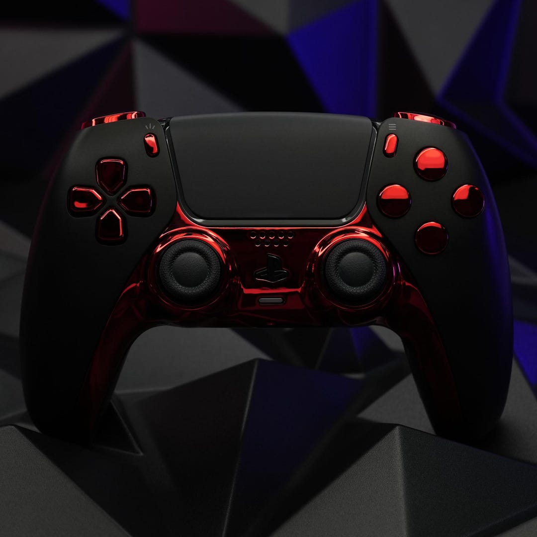 Red Chrome PS5 Controller BLOOD//RITE X9 Killscreen Playstation 5 ...