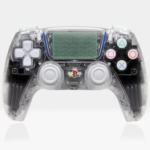 Crystal White Clear PS5 Controller Sony x Killscreen Modded Retro PlayStation 5 DualSense Skelly