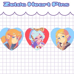 TOTK Heart Pins | Link, Zelda, Purah
