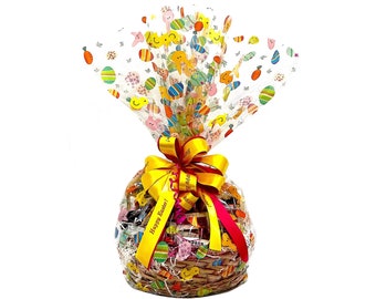 Easter Chocolate Gourmet Gift Basket w/ free shipping includes premium chocolates, cookies, and candy! Perfect for kids and families!