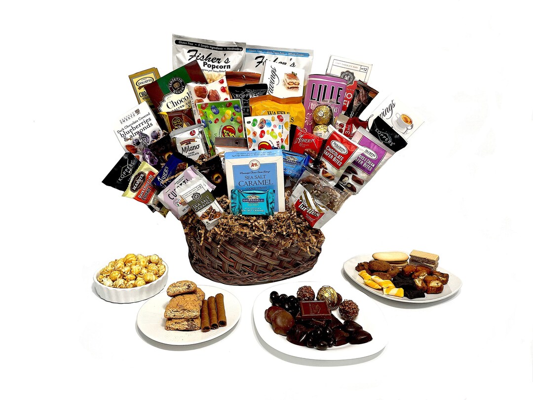 38 Piece Free Shipping Gift Basket of Gourmet Chocolates Etsy