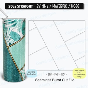 Plantilla de vaso de ráfaga de patrón grande de líneas simples para 20 oz Skinny Straight/ Makerflo/ Hogg - SVG DXF PNG