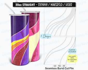 Swirl Twirl Burst Tumbler Vorlagen - Mini Bundle für Skinny Straight/ Makerflo/ Hogg Becher - SVG DXF PNG