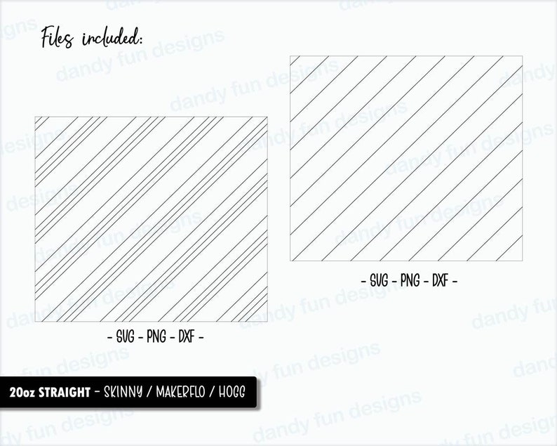 Wirbel um diagonale Linien Burst Tumbler Template für 20oz Skinny Straight/ Makerflo/ Hogg - SVG DXF PNG Bild 2