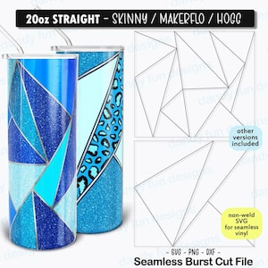 Chatty Triangles Burst Tumbler Template for 20oz Skinny Straight/ Makerflo/ Hogg - SVG DXF PNG