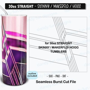 Surrender Burst Tumbler Template for 30oz Skinny Straight/ Makerflo/ Hogg tumblers - SVG DXF PNG
