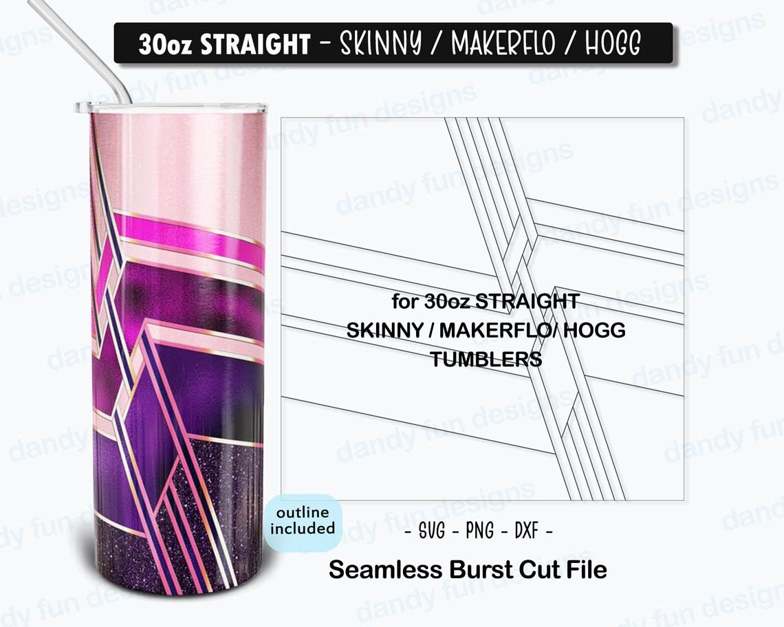Surrender Burst Tumbler Template for 30oz Skinny Straight/ Makerflo/ Hogg tumblers - SVG DXF PNG