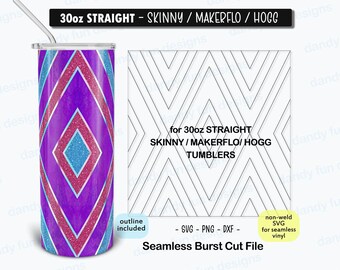 Diamonds Today Burst Tumbler Vorlage für 30oz Skinny Straight/ Makerflo/ Hogg - SVG DXF PNG