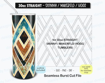 Marschierende V-split Burst Tumbler Template für 30oz Skinny Straight/ Makerflo/ Hogg - SVG DXF PNG